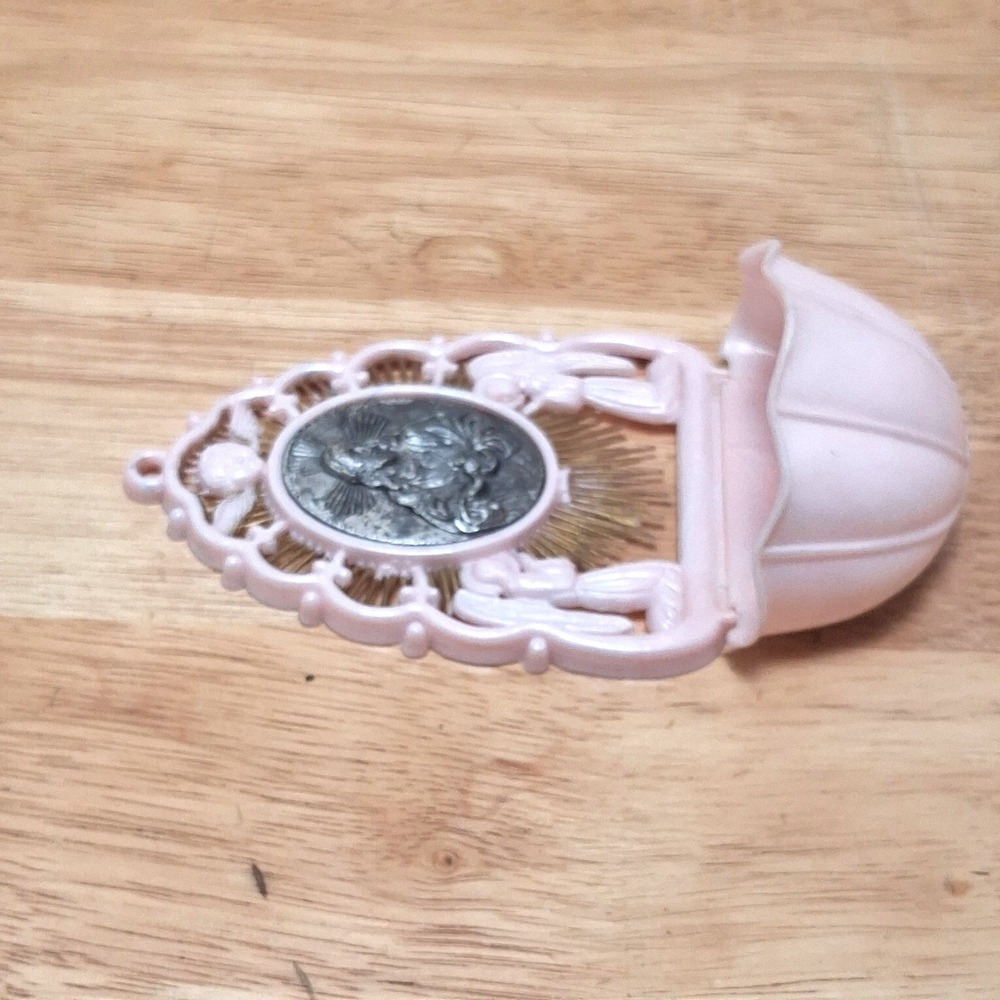 Unbranded Made in Italy Holy Water Font Pink Sacred Heart Jesus Angel Plastic - Picture 8 of 16